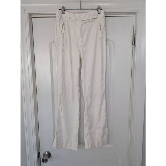 Anthropologie wide Leg Pants women's size 2 cream‎ off white linen blend - Picture 1 of 7